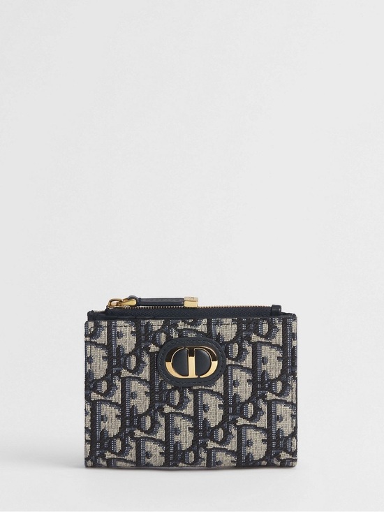 Dior Handbags - Dior 30 Montaigne Dahlia Card Holder Coin Pouch Blue Dior Oblique Jacquard